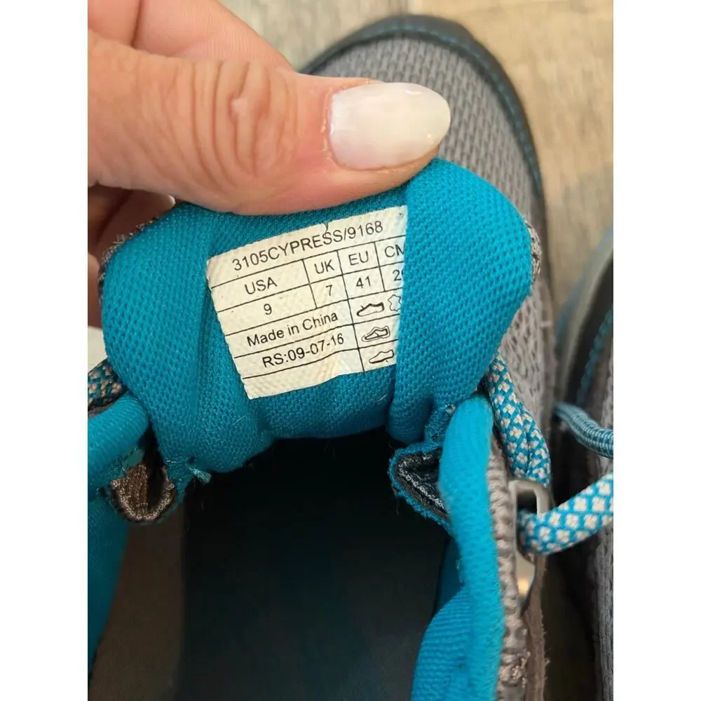 Vionic 3105 Cypress Hiking Sneakers Trail Boots Lace Up Gray Blue Size 9